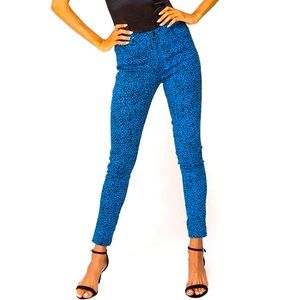 Blue leopard hi-rise jeans